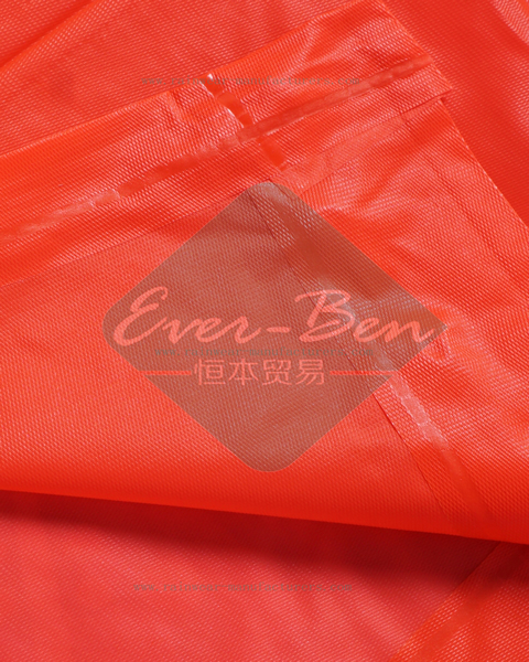 Orange red womens rain poncho welding edge